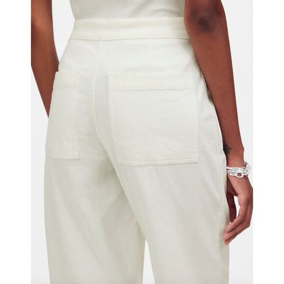 Madewell The Emmett Wide Leg Pant Corduroy Welt Pocket High Rise Ivory US 26 NWT - Picture 4 of 13